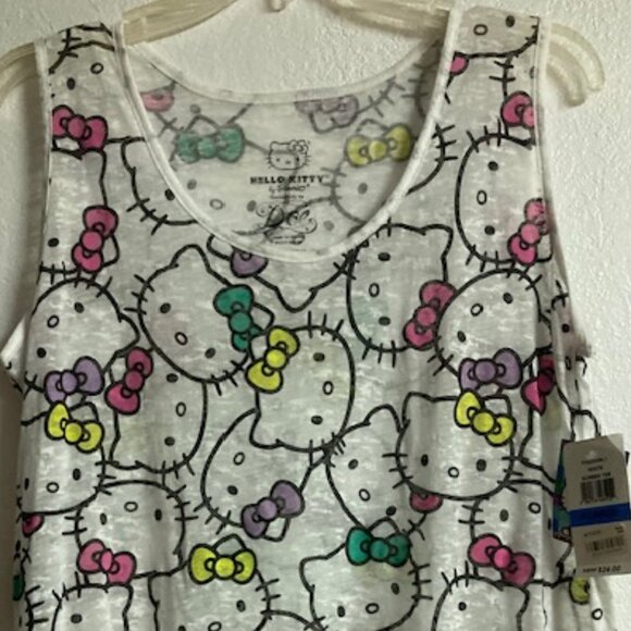 HELLO KITTY BY SANRIO KITTY GALORE 2014 HIGH-LOW SHIRT TOP COTT/POLY NWT (JR) XL - Picture 2 of 14